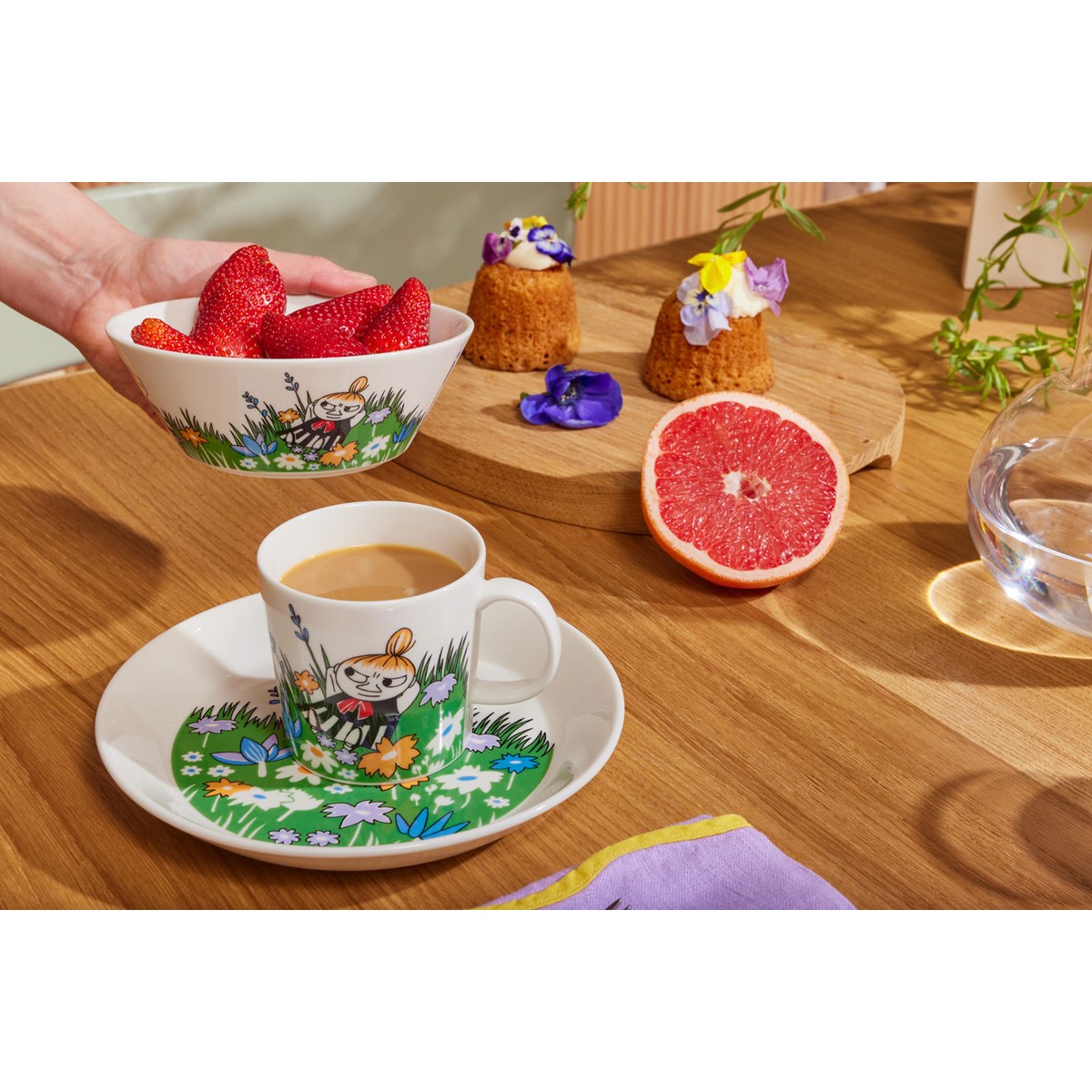 Mumin Tallrik Lilla My på Ängen 19 cm Vit/Grön