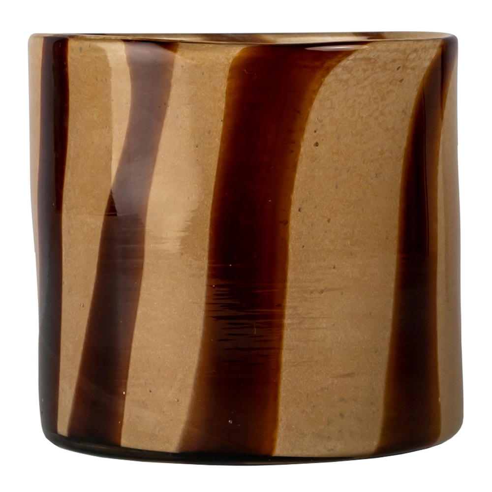 Calore Ljuslykta 15x15 cm Beige/Brun Rand