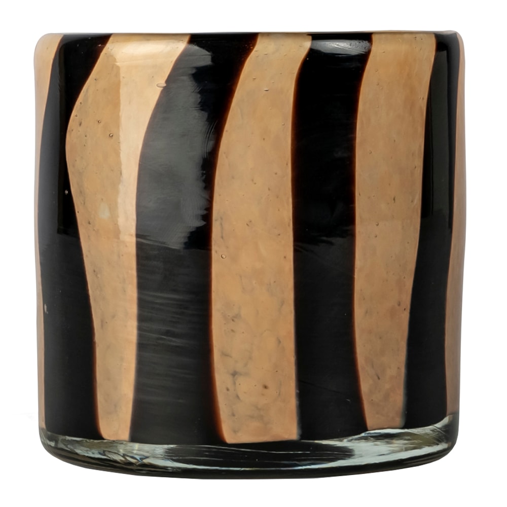 Calore Ljuslykta 10x10 cm Beige/Svart Rand