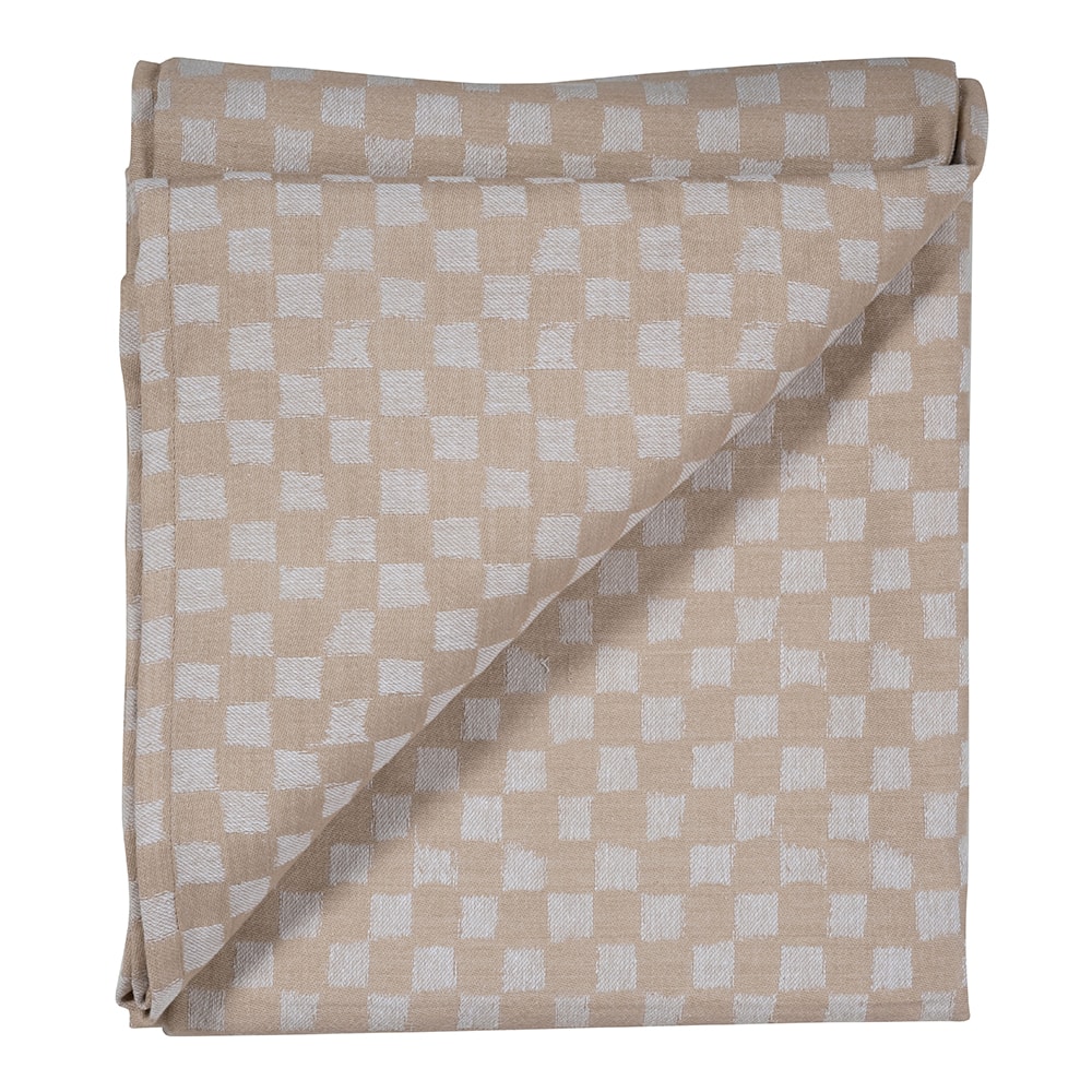 Checki Bordsduk 150x250 cm Beige Rutig