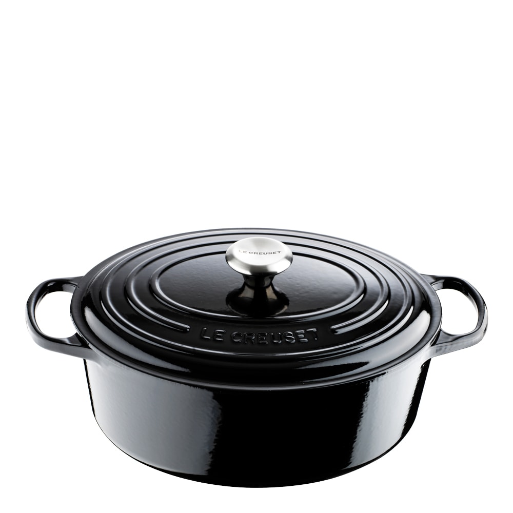 Signature Gjutjärnsgryta oval 31 cm 6,3 L Svart blank