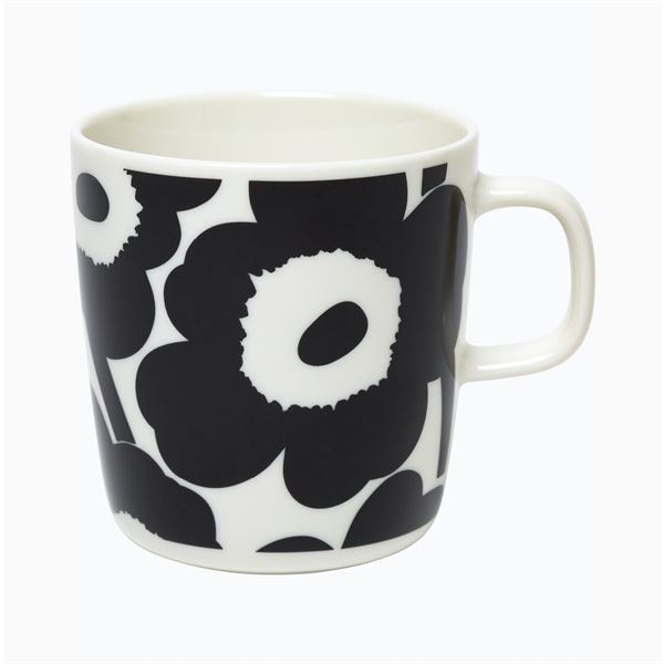 Unikko Mugg 40 cl Svart/Vit