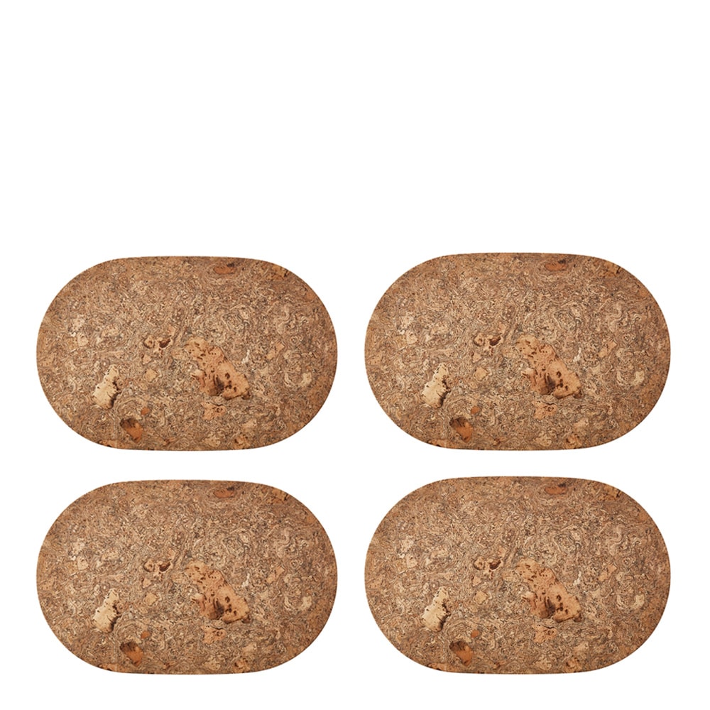 Skandinavien Bordsunderlägg Oval Kork 4-pack