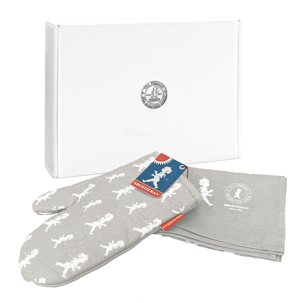 Handduk + Grillvante Grå