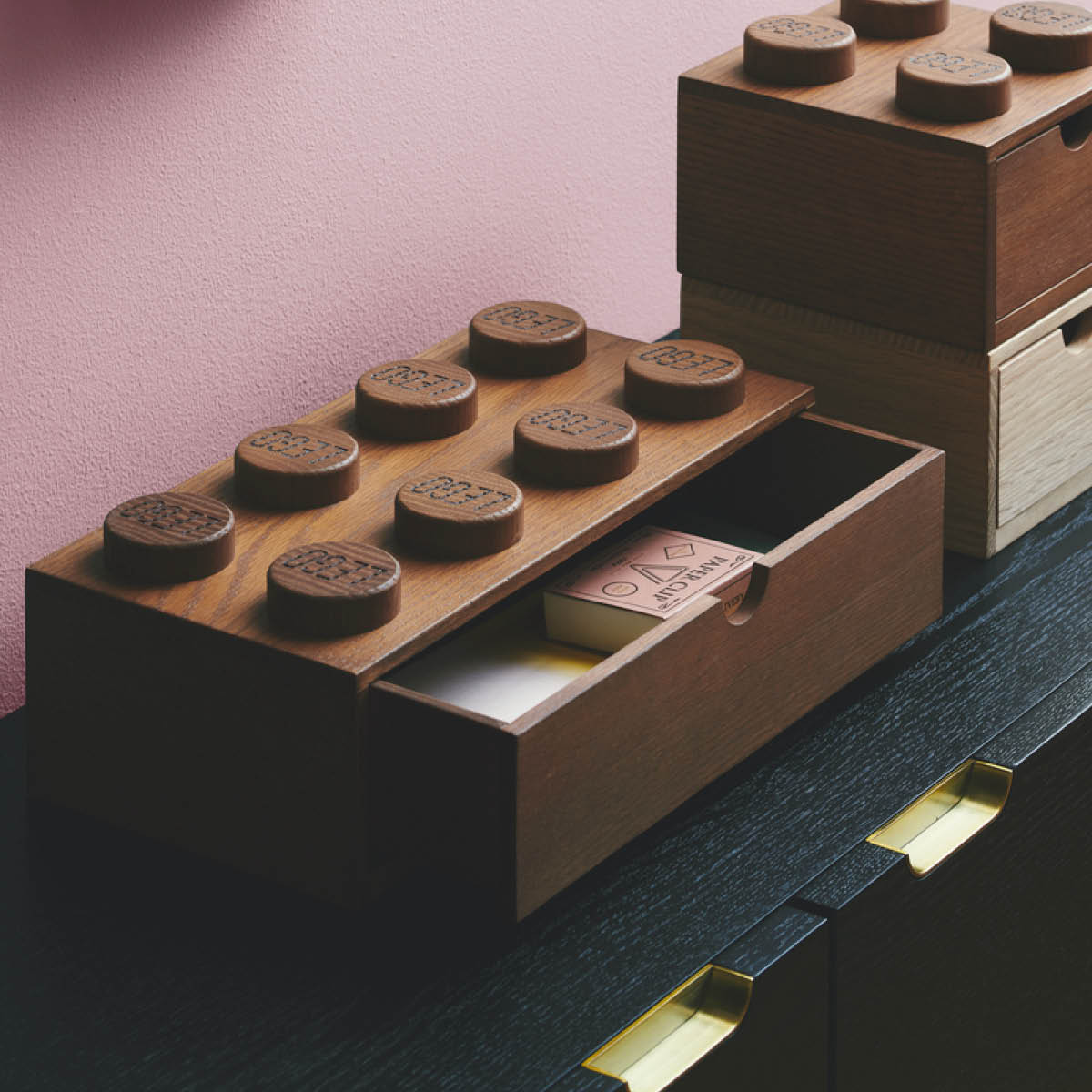 Wooden collection Skrivbordslåda 2x4 Mörk Ek