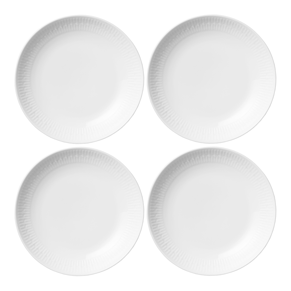 Relief Tallrik djup 22 cm 4-pack Vit