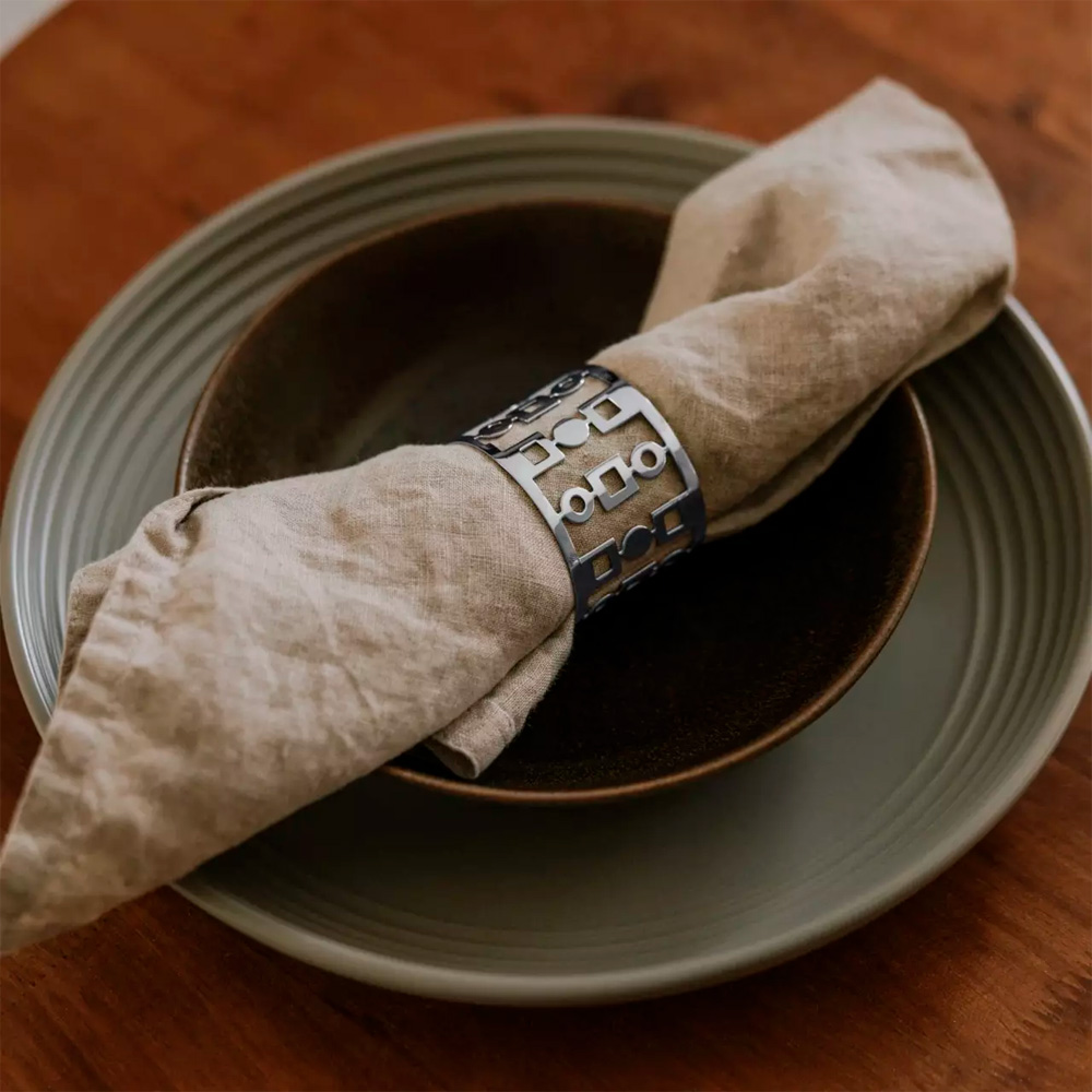 Anima Servettringar 5 cm 2-pack Silver