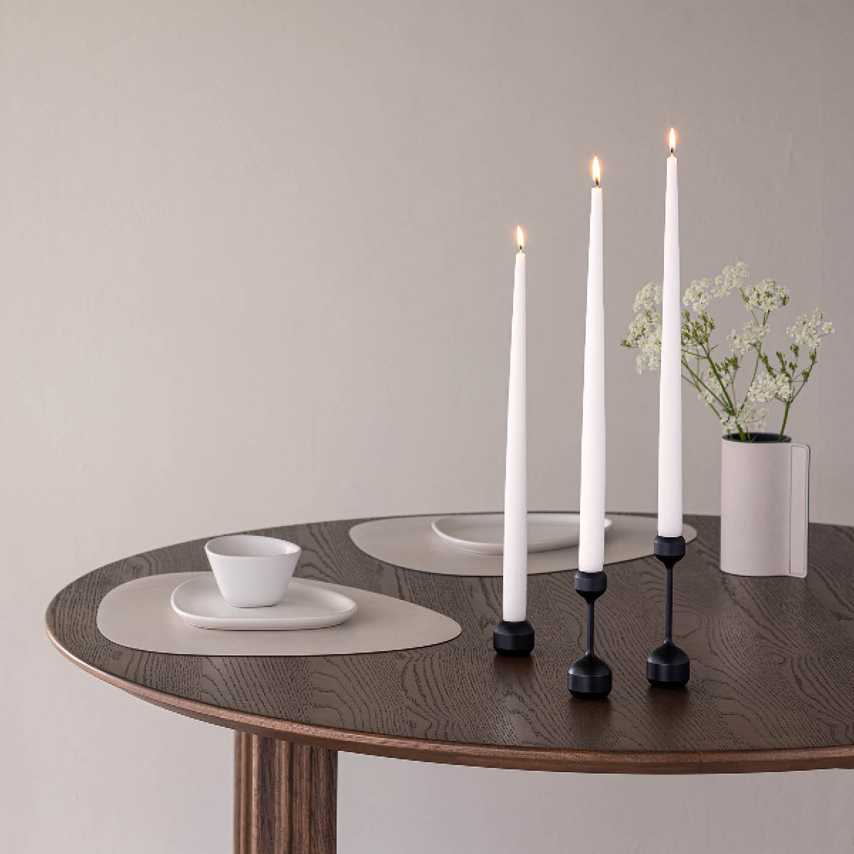 Silhouette Ljusstake 3,4 cm 2-pack Svart