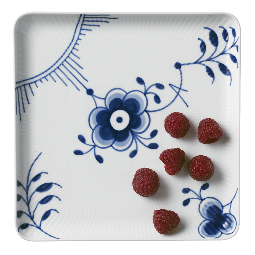 Blue Fluted Mega Tallrik 20x20 cm