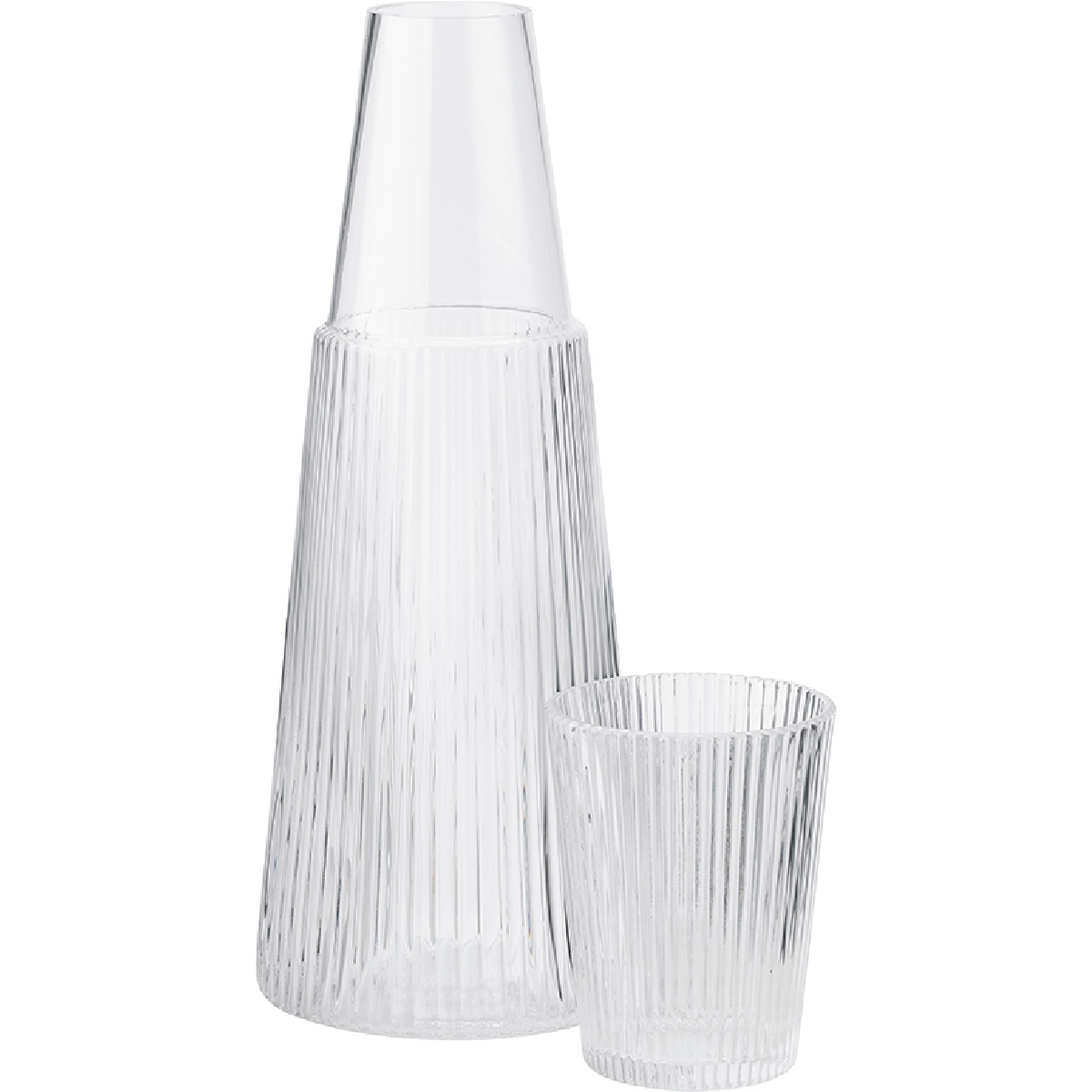 Karaff med dricksglas 1 L Klar