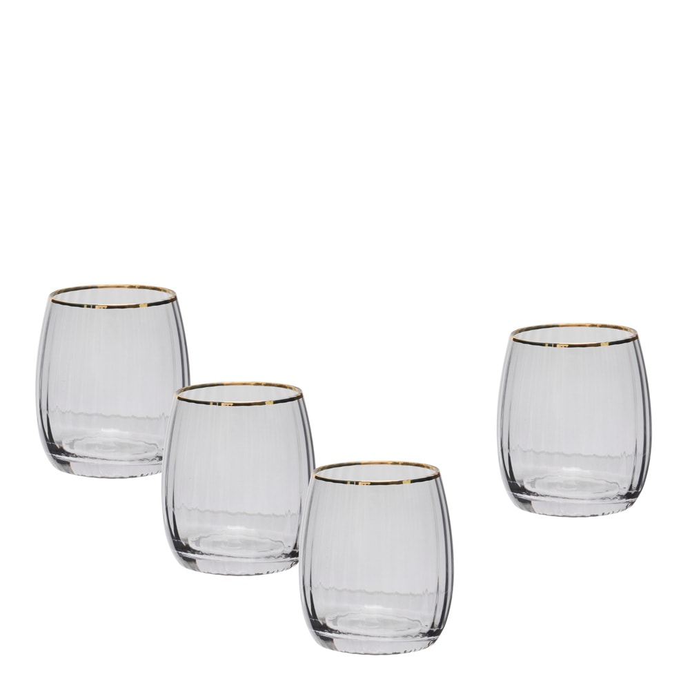 Vattenglas med Guldkant 45 cl 4-pack Soft Grey