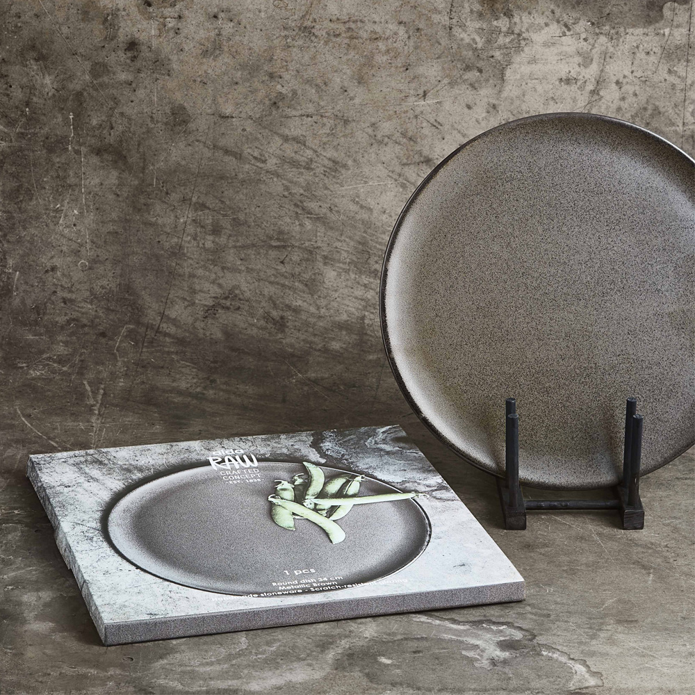 Raw Fat Stengods 34 cm Brun Metallic