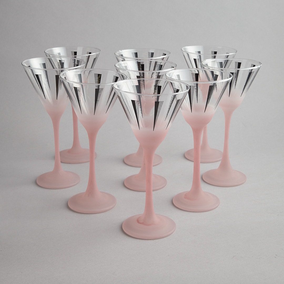 9 Martiniglas med frostad fot