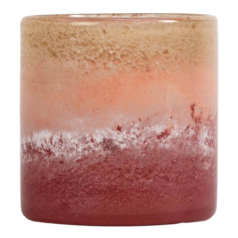 Calore Ljuslykta 15x15 cm Rosa/Beige/Bordeaux