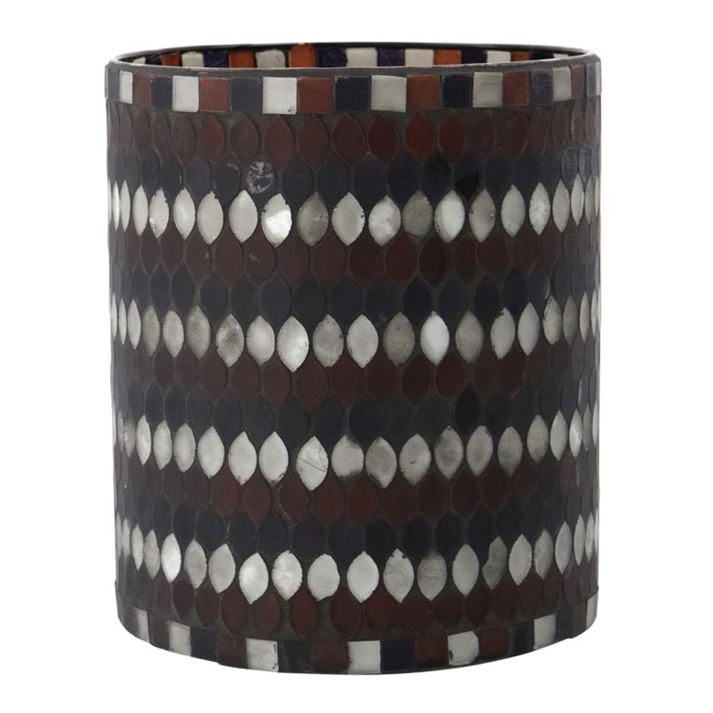 Mosa Ljuslykta 17,5 cm Brun/Svart/Vit