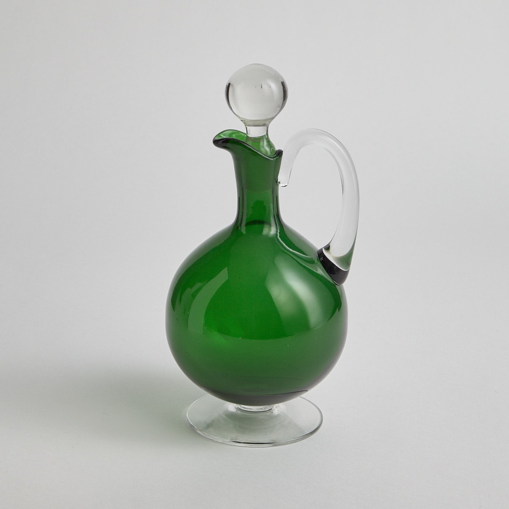 SÅLD Karaff i Grönt Glas 20 x 9 cm