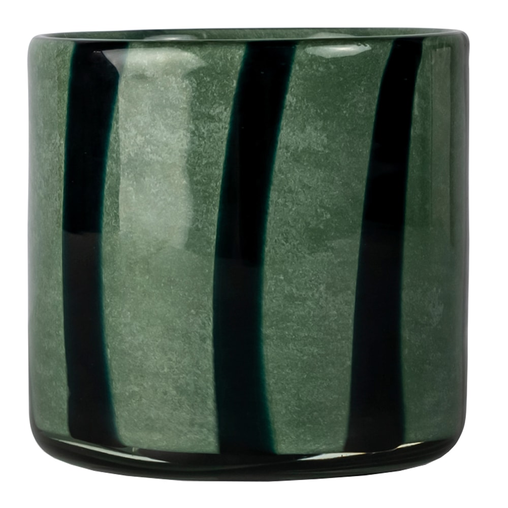 Calore Ljuslykta 10x10 cm Grön/Svart Rand
