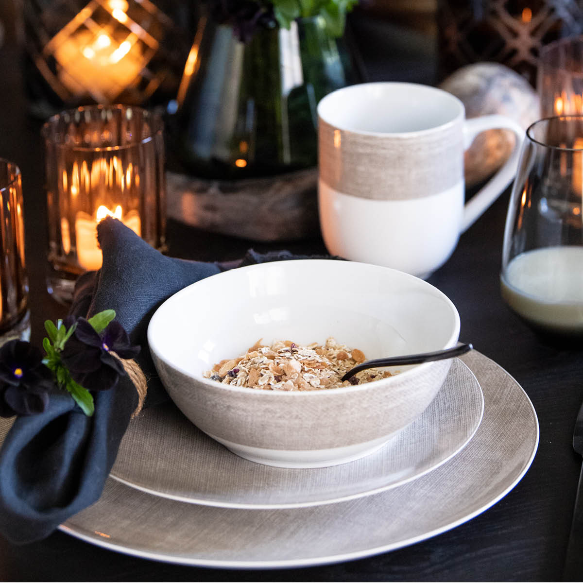 Linen Tallrik 27 cm Beige