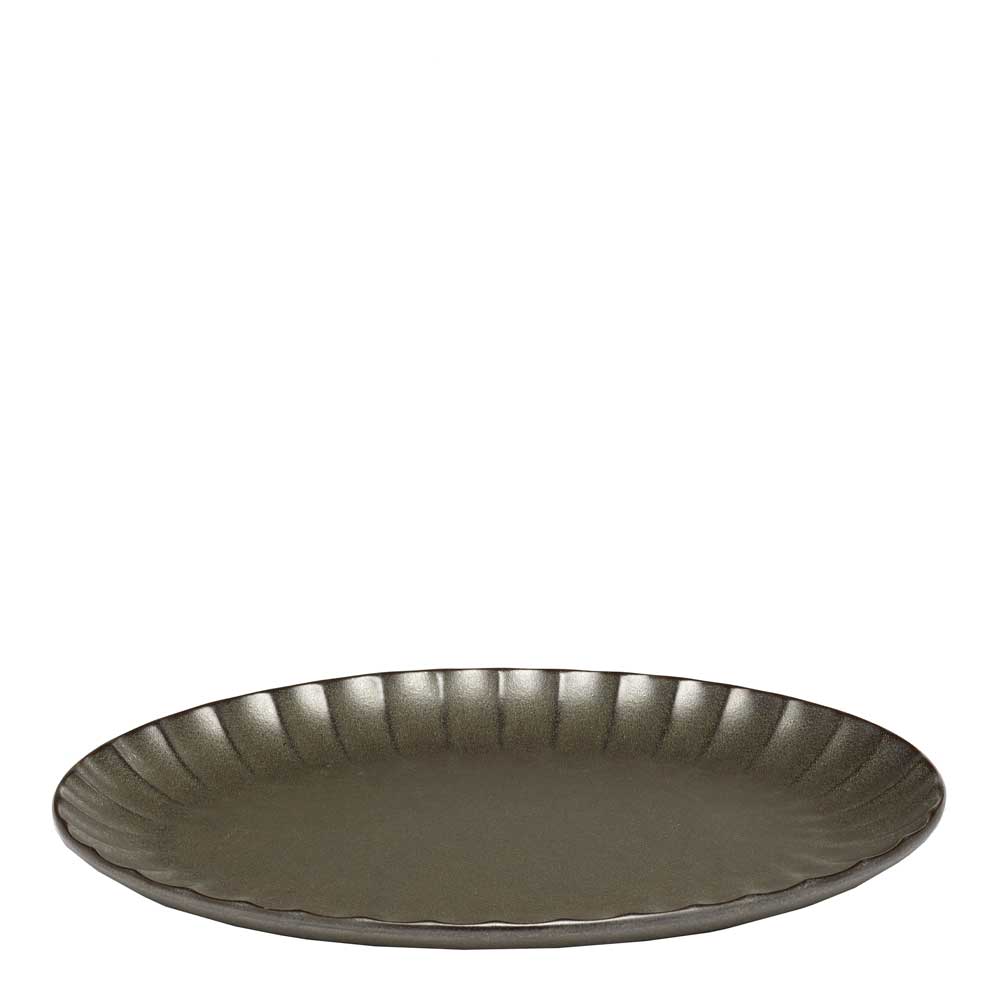 Inku Tallrik oval 25 cm Grön