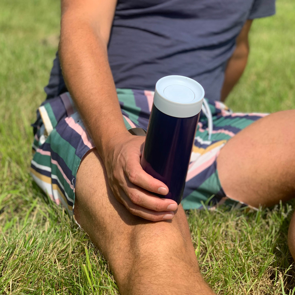 Skittle Travel Mug 35cl Indigo & White