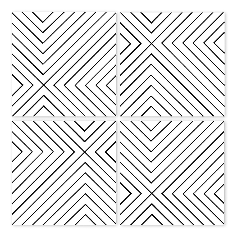 Kakeldekor Labyrint 15x15 cm 4-pack Transparent