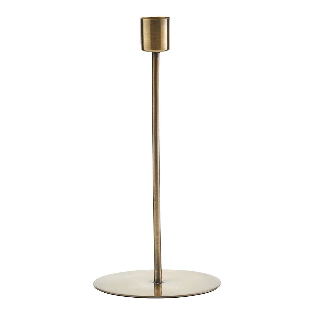 Anit Ljusstake 20 cm Antik mässing