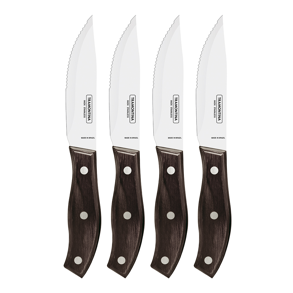 Tramotina Biffkniv 4-pack Brun