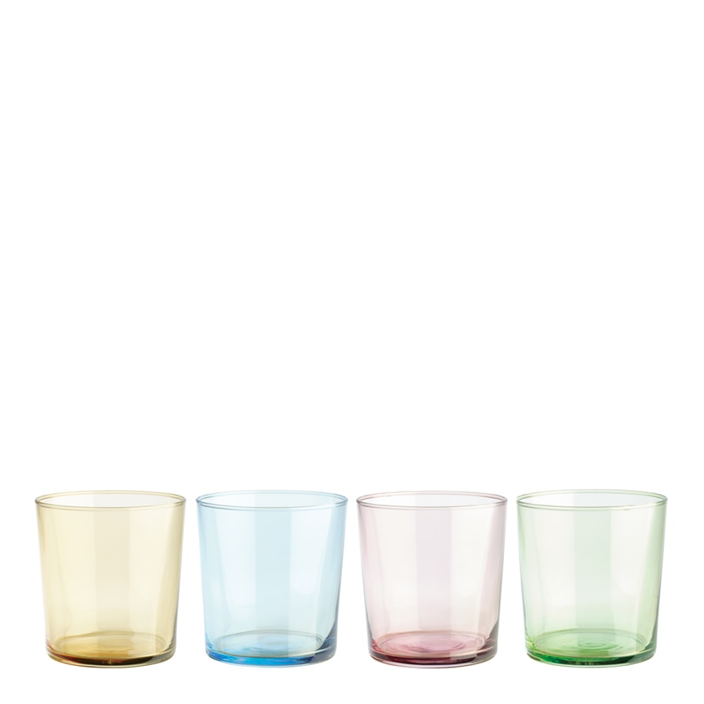 Cafe Dricksglas 34,5 cl 4-pack Amber/Pink/Ljusblå/Grön