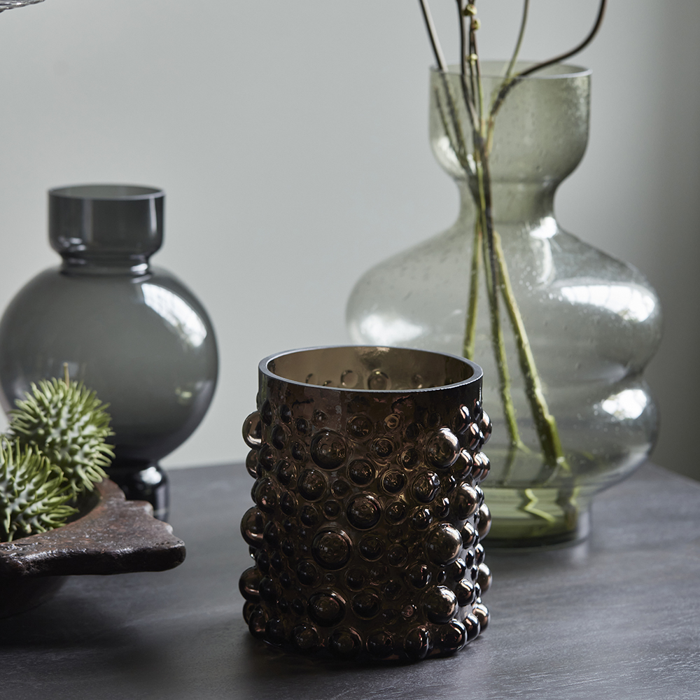 Foam Ljuslykta / Vas 19 cm Brun