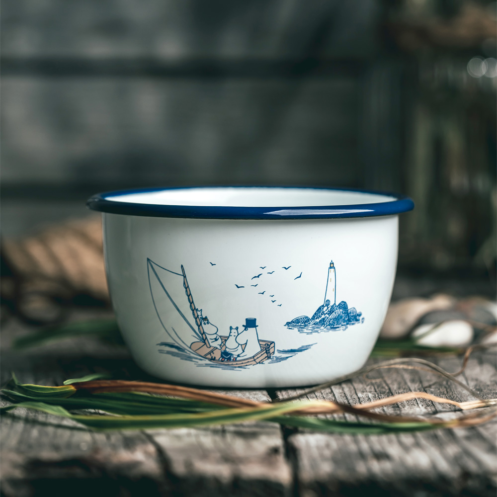Mumin Emaljskål Sailors 6 dl Vit