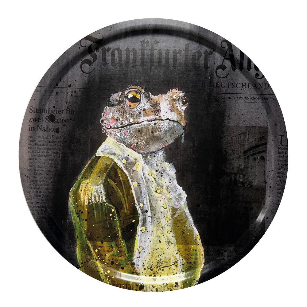Bricka Rund Frogs of Wall Street 49 cm Svart