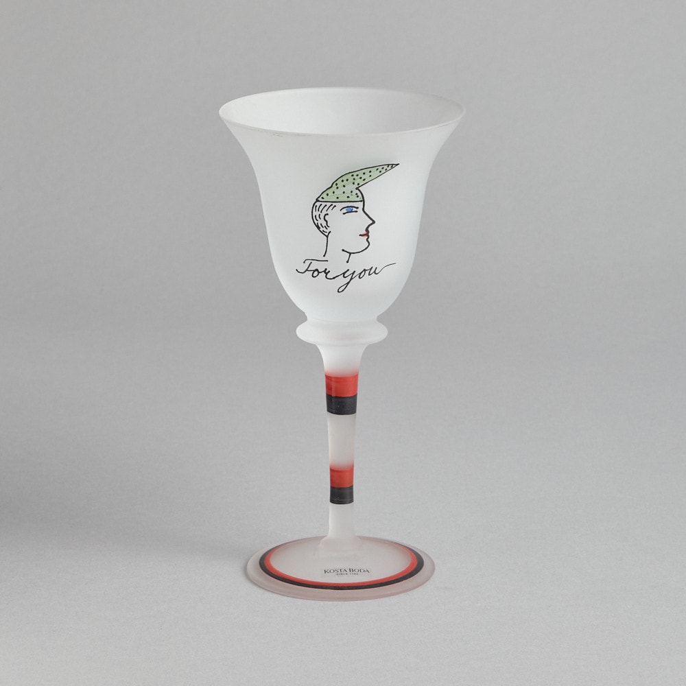 SÅLD Handmålat Vinglas