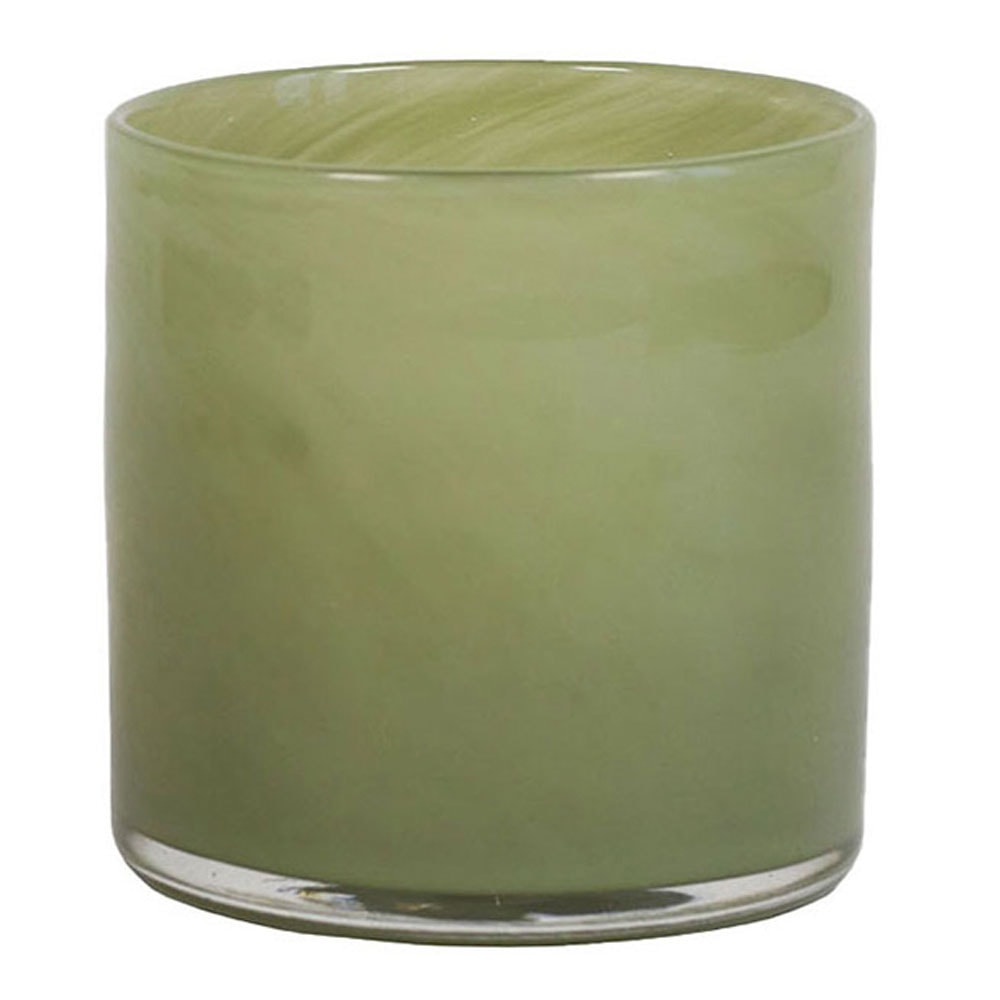 Lyric Ljuslykta Glas 10x10 cm Oliv