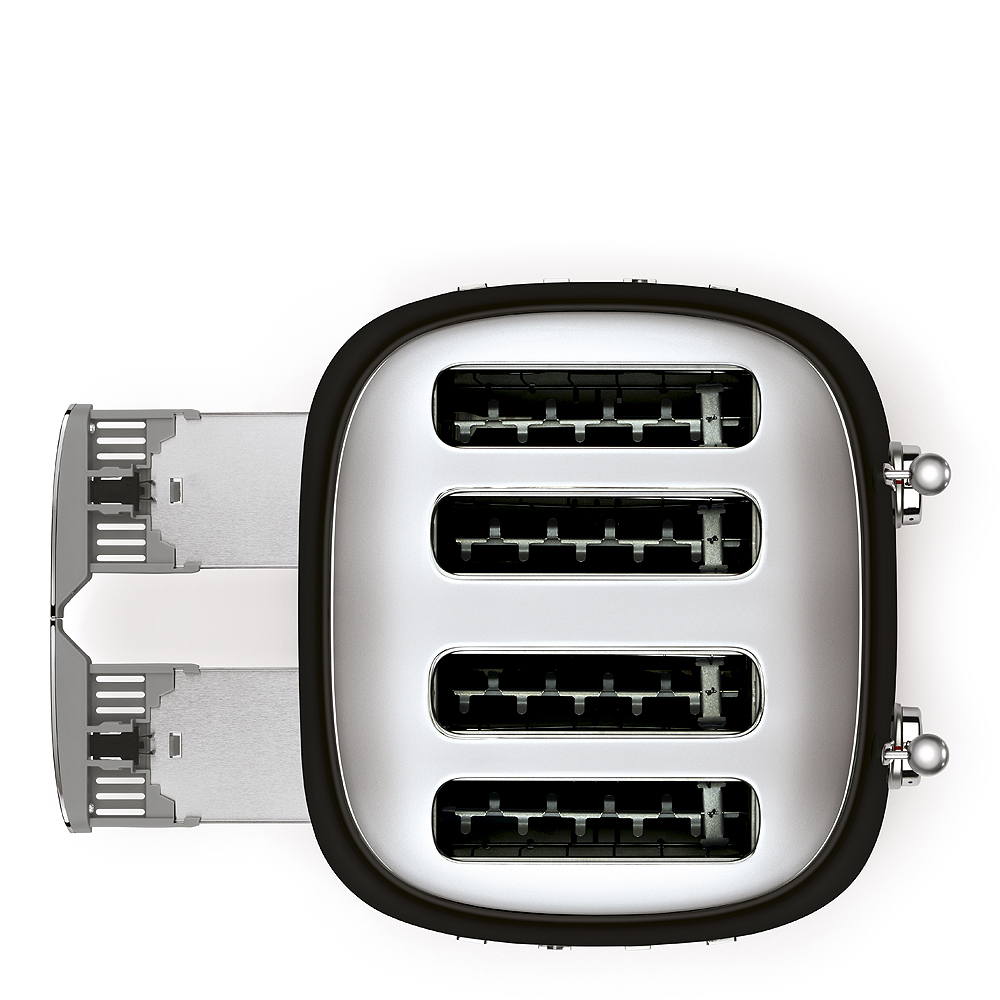 Smeg 50's style Brödrost 4 skivor kvadrat Svart