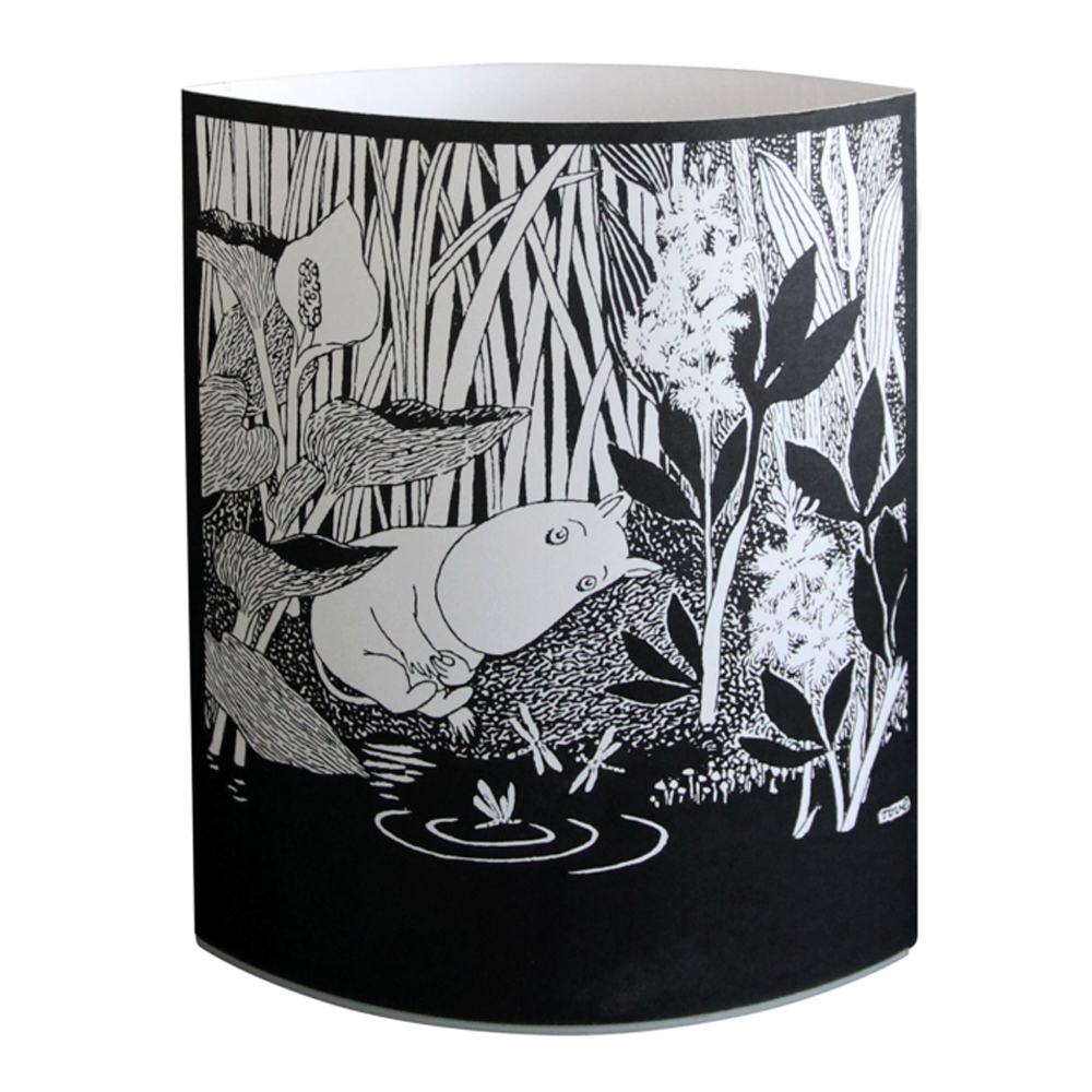 Nattlampa Mumin 13x16 cm Svart/Vit