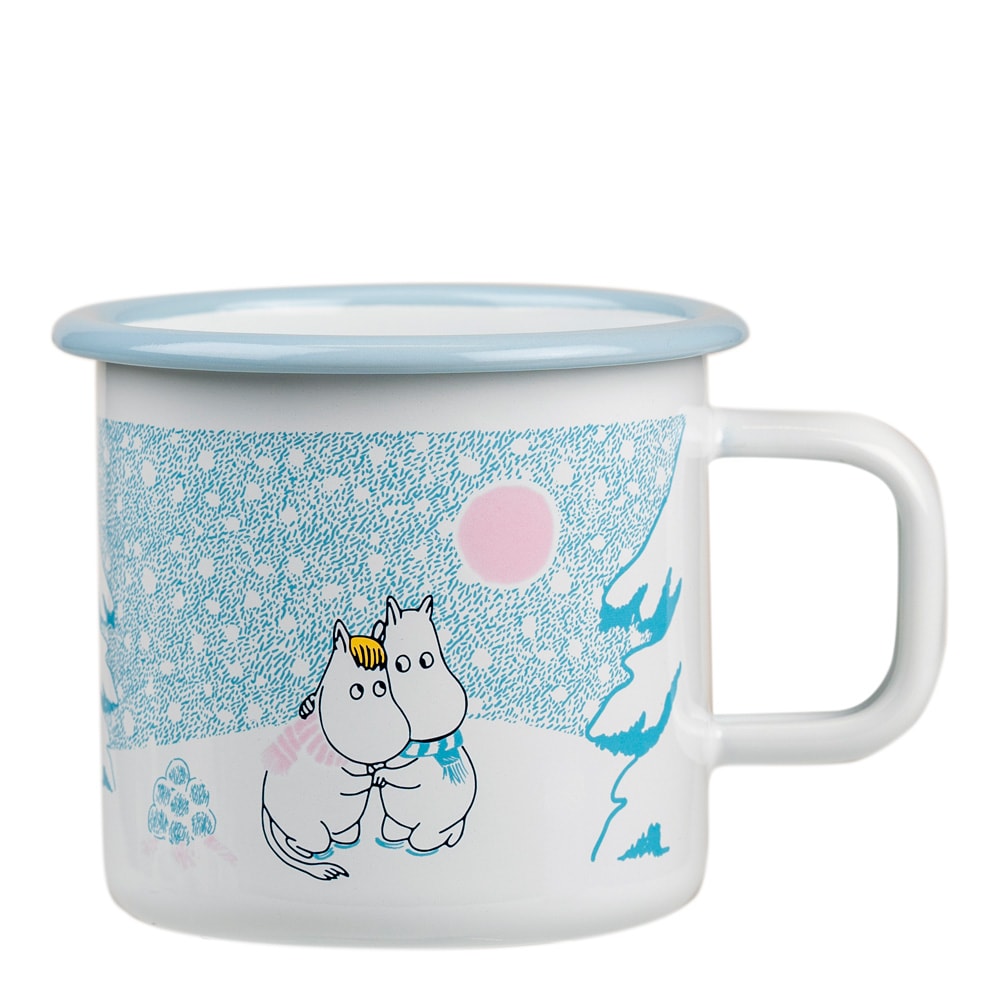 Mumin Emaljmugg Let it Snow 37 cl Vit