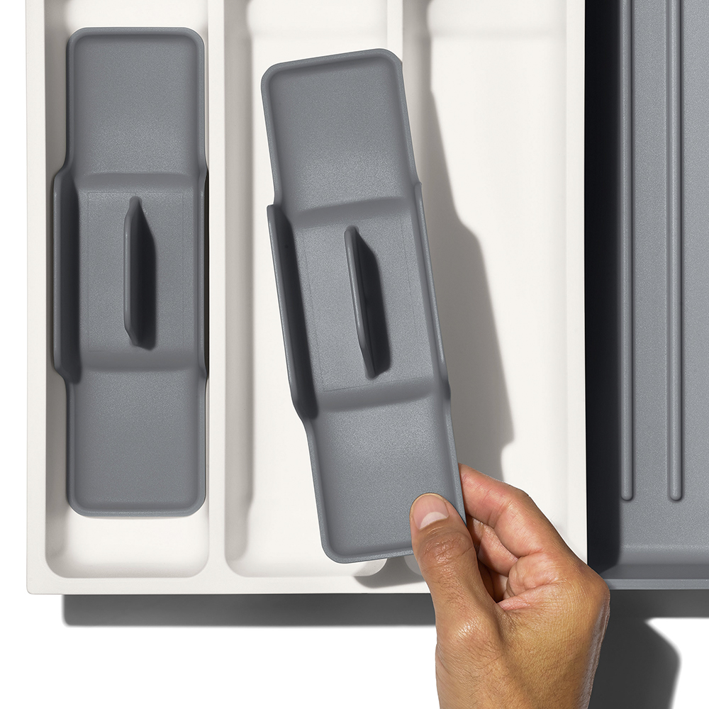 Besticklåda justerbar Grå/Vit