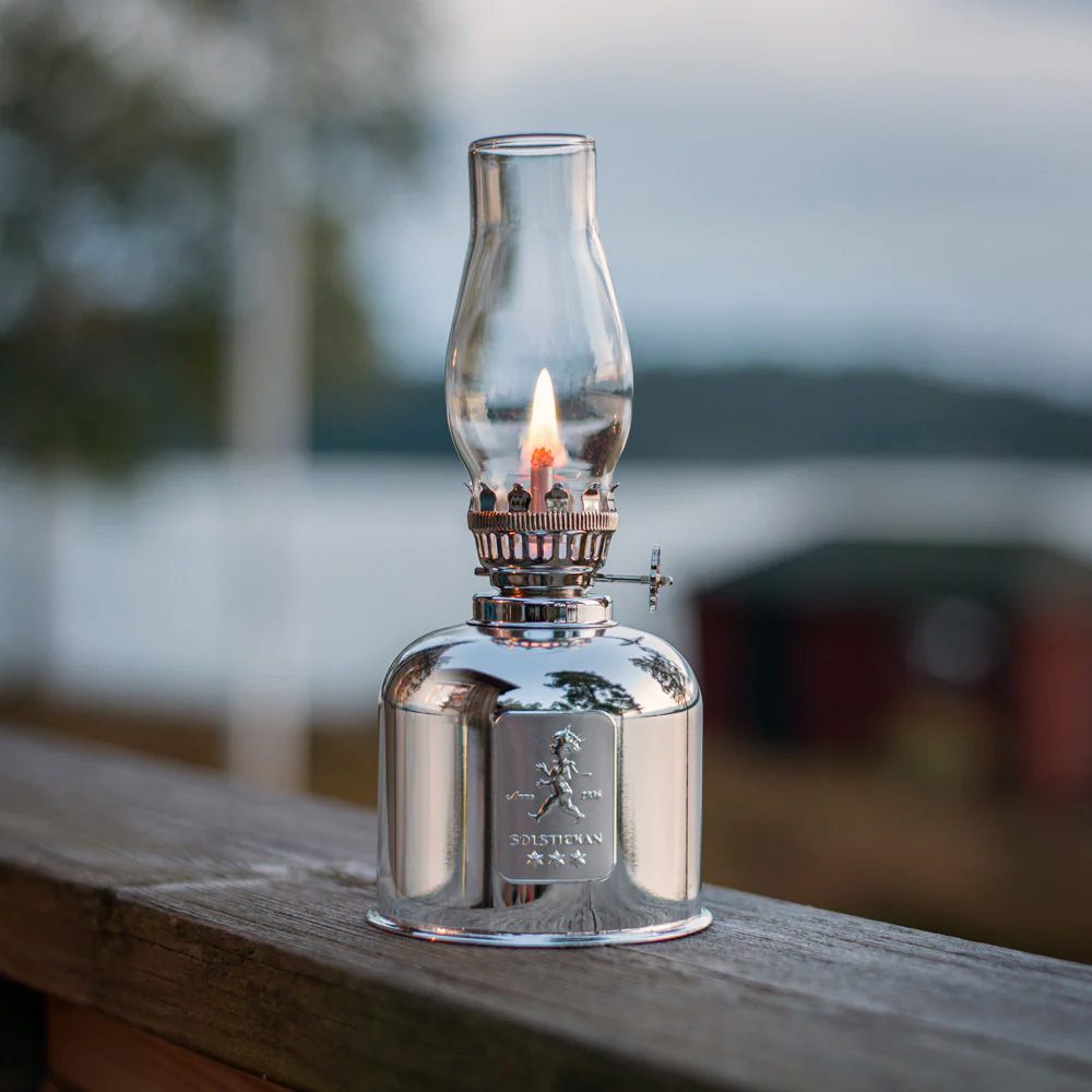 Oljelampa 20 cm Silver