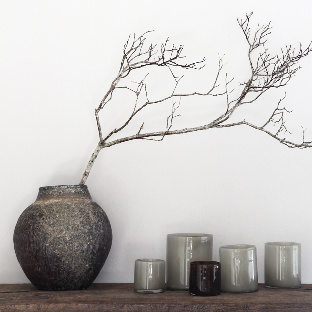 Lyric Ljuslykta Glas 12x14 cm Varm Grå