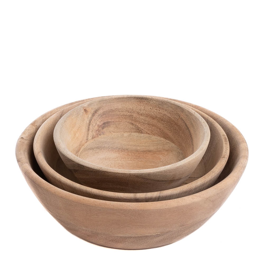 Sögne Skål Set 3 delar Akaciaträ