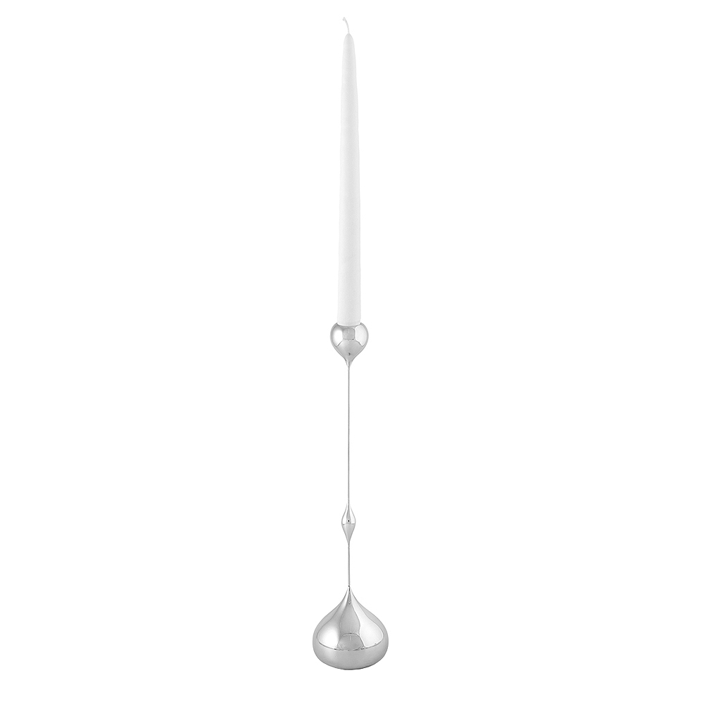 Tender Ljusstake Låg 35 cm Silver