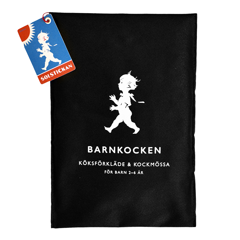 Förkläde + Kockmössa barn Svart