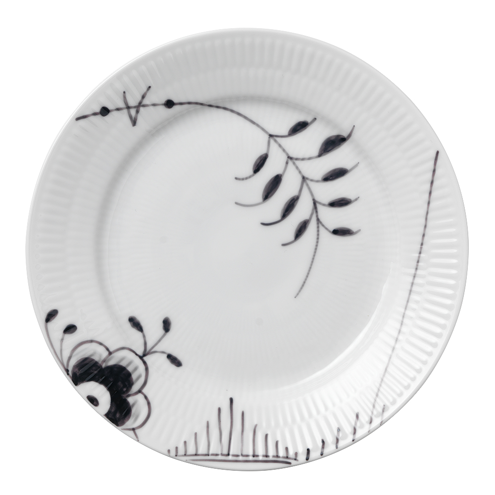 Black Fluted Mega Tallrik 19 cm dekor 2