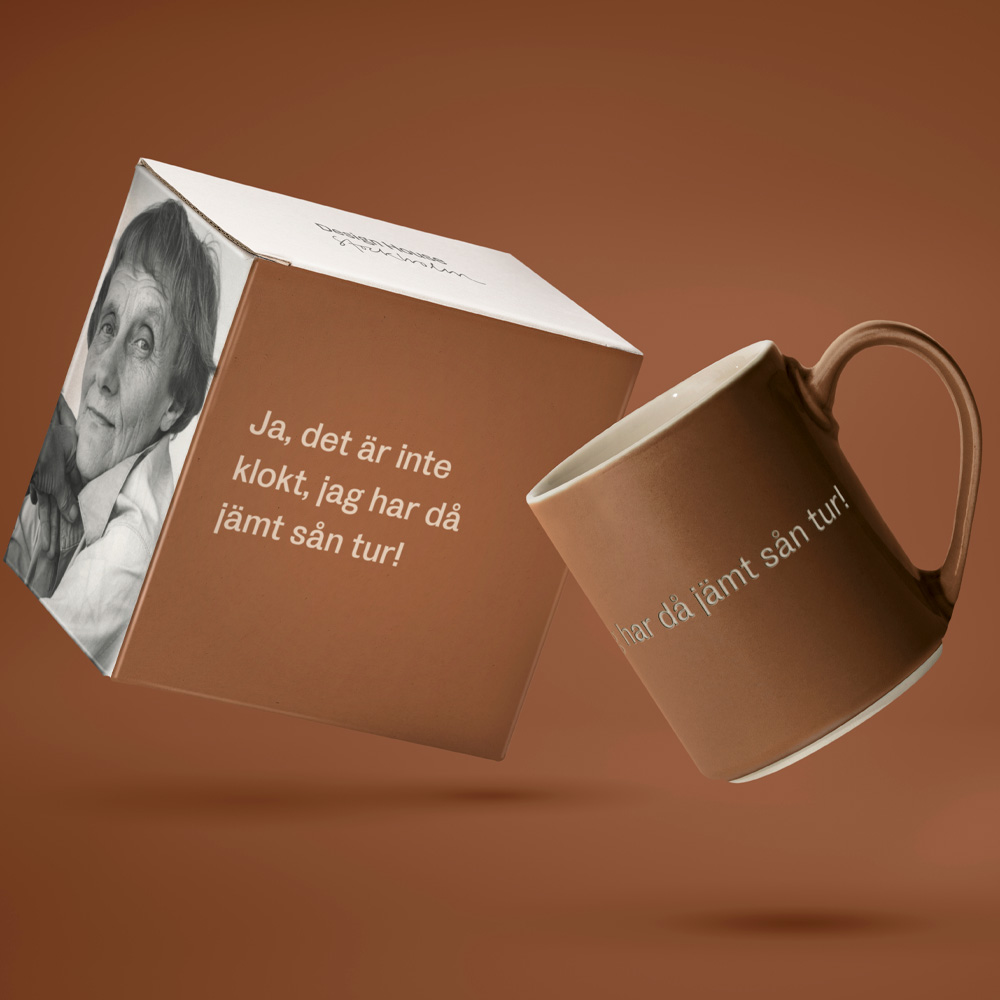 Astrid Lindgren Mugg ja, det är inte klokt, jag har då.. Brun
