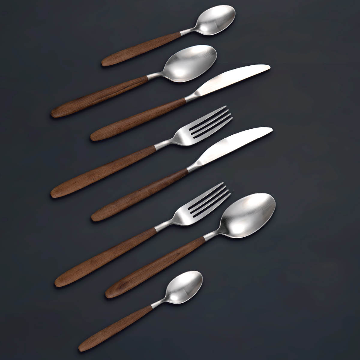 Maple Bestickset 8 Delar Borstad/Brun