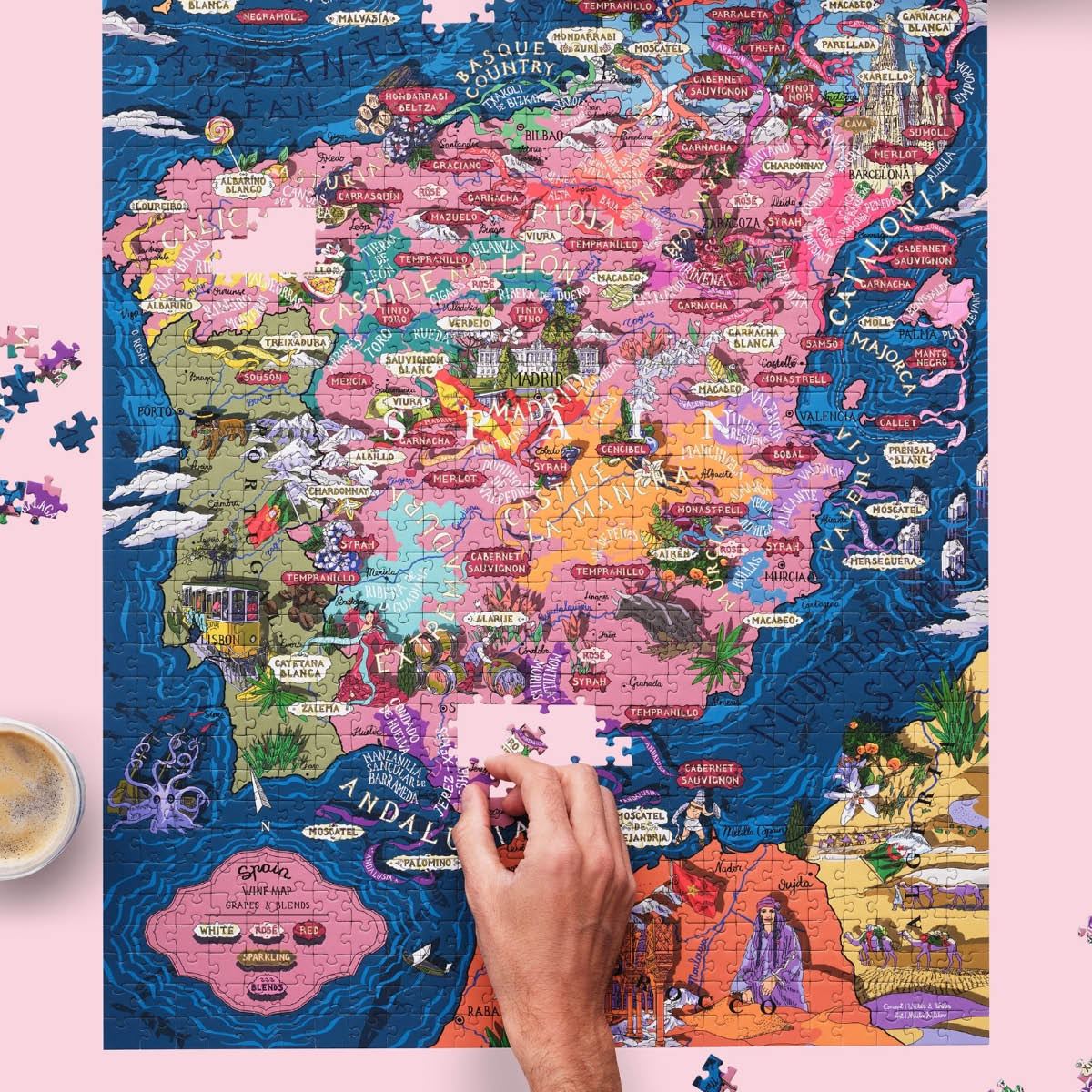 Vinpussel -  Spanien 1000 bitar Rosa