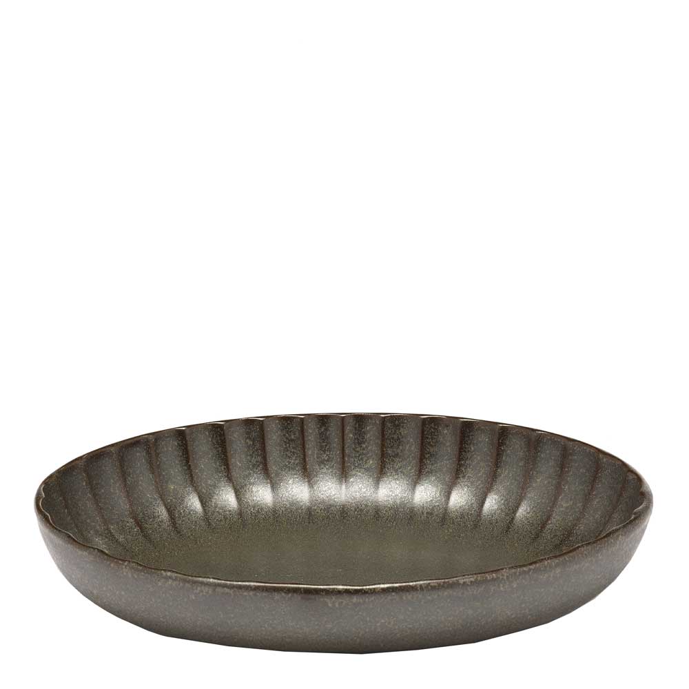 Inku Serveringsskål oval 19 cm Grön