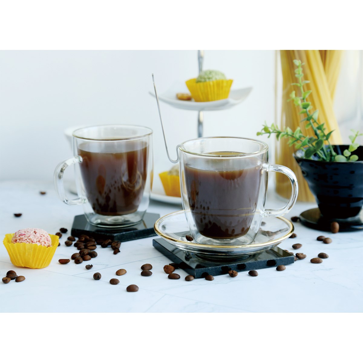 Kaffekopp dubbelv&auml;ggad 2-pack 24 cl Klar