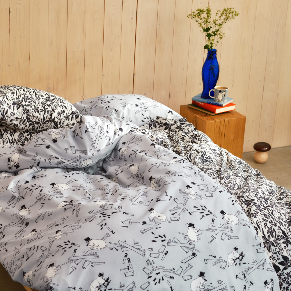 Mumin Bäddset 150x210 cm Lilja Svart/Vit