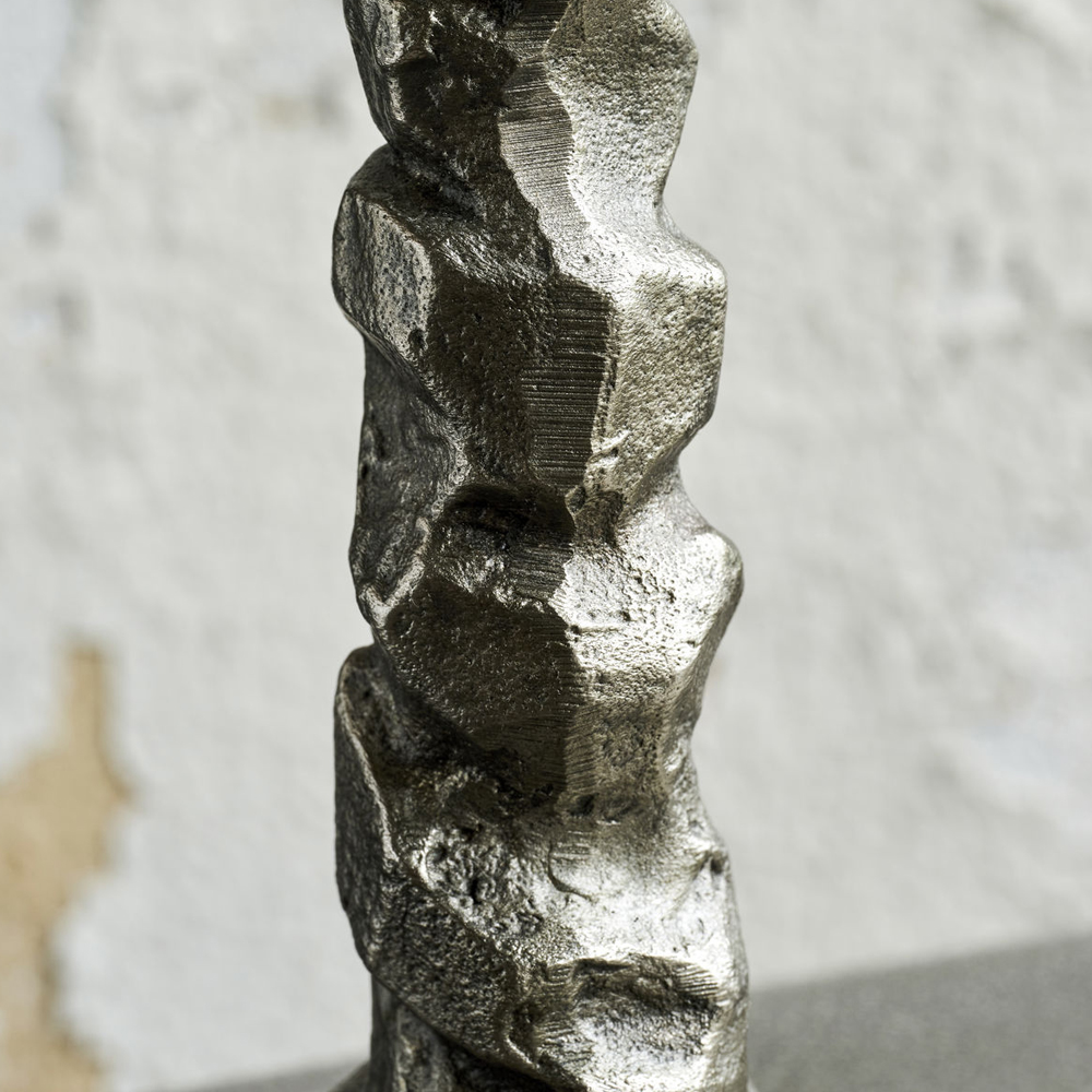 Raku Ljusstake 25 cm Antiksilver